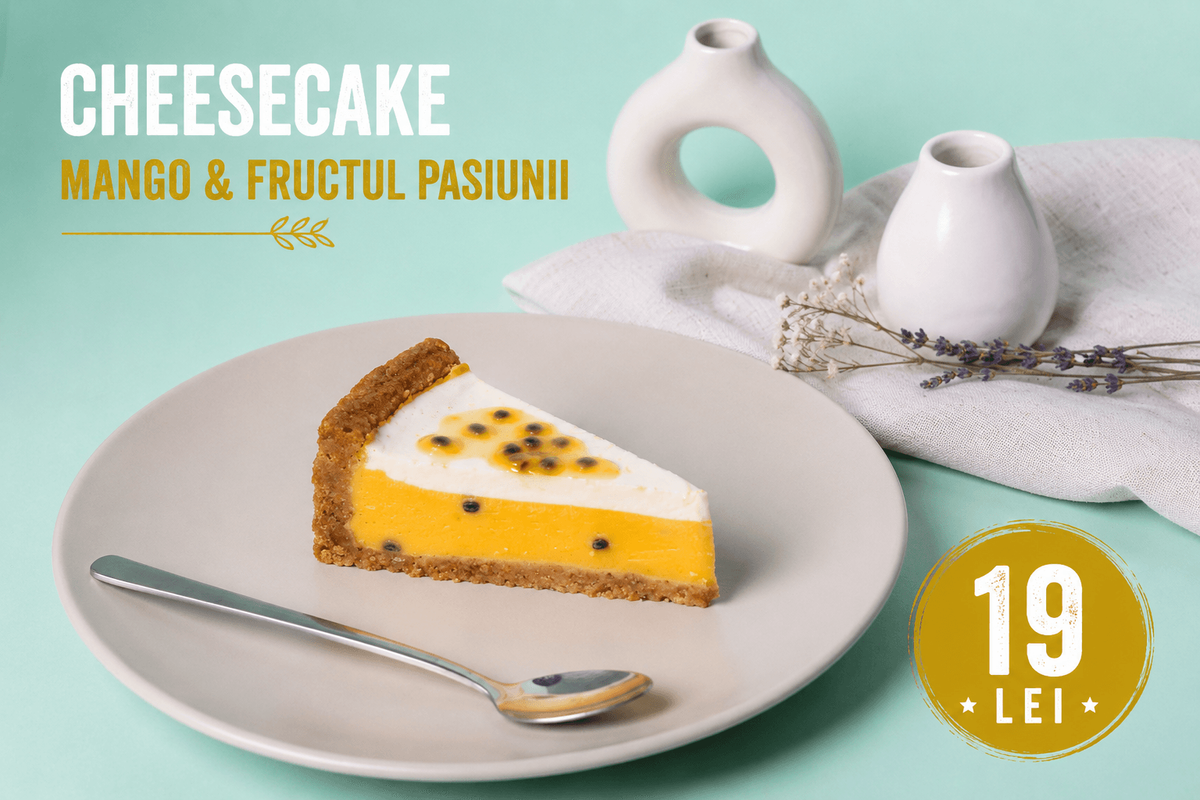 Cheesecake cu Mango si Fructul Pasiunii